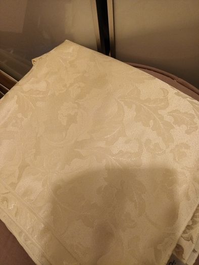 Cream embossed Table cloth