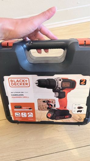 Hammer Drill Black+Decker 18V 2 Speed with 2 x 1.5Ah Batteries