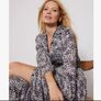 Mint Velvet Willa Heart Print Crinkle Maxi Shirt Dress Image 2