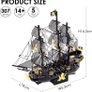 3D Metal Puzzle Jigsaw for Adults - Black Pearl Pirate Ship DIY 3D Metal Model Kits ,Ideal Christmas Birthday Gifts for Adults,307Pcs Image 4