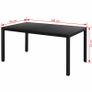 Garden Table Black 150x90x74 cm Aluminium and WPC Image 2