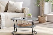 Coffee table with 2 shelves concrete grey