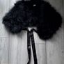 Ostrich feather cape black Image 2