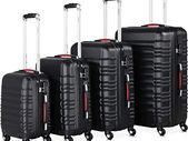 Set of 4 Suitcases - Choice of Colours - Sizes S, M, L, XL - Gel Handles, Combination Lock - Travel Suitcases - Set of Trolley Suitcases, Black