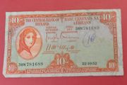 Irish 1952 Lavery ten shilling banknote in Fine  condition