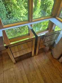 Mirrored Bedside lockers x 2