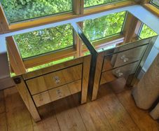 Mirrored Bedside lockers x 2