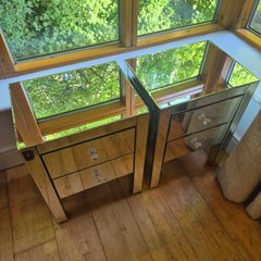Mirrored Bedside lockers x 2