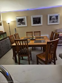 Solid Oak 8-seater Square Dining Set