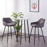 Set of two Bar Stool, Counter Stool, Bistro Stool, Set of 2, Velvet Padded Bar Chairs with Armrest, Fashionable Stool with Black Metal Legs for Kitchen, Bistro and Counter (Teal, 2) Image 4