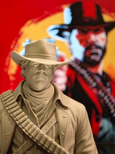 3D Printed Arthur Morgan Bust From Red Dead Redemption 2