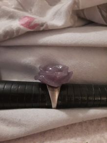 sterling silver ring with chunky quartz flower