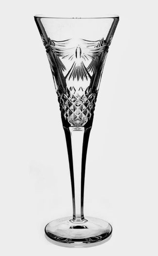 Two Waterford Crystal Peace Champagne Flutes