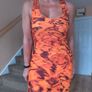 Orange Spandex Bodycon dress, size M Image 3