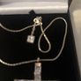 Beautiful silver cross and chain with diamonds was never worn would be a beautiful Christmas present or birthday present Image 3