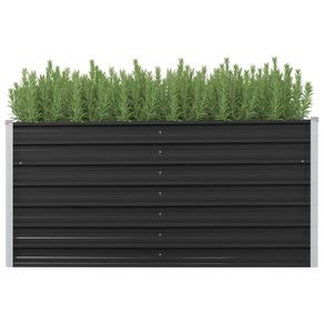 Garden Raised Bed Anthracite 160x40x77 cm Galvanised Steel