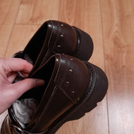 Geox Dark Brown Chocolate Respira Leather Buckle Loafers Mocassins 6UK/39EU