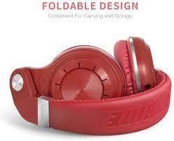 BLUEDIO Wireless Bluetooth 4.1 Headphones with Mic Red