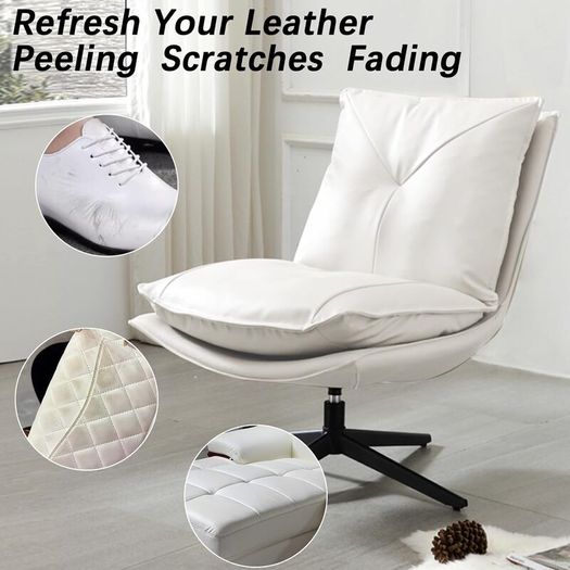 Leather Recoloring Balm, Leather Repair Kit for Furniture Vinyl Sofa, Purse, Shoes, Car Seats, Steering, Leather Couch Paint Leather Color Restorer on Faded & Scratch Quick Dry (75ML WHITE)