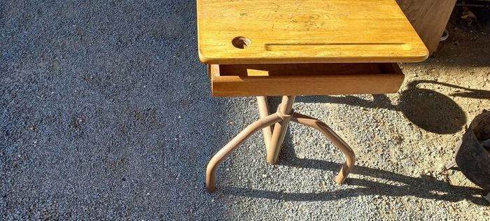 vintage French kids study art school table in very original condition very well built and sturdy