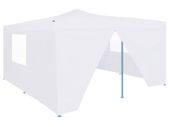 Folding Gazebo with 4 Sidewalls 5x5 m White
