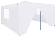 Folding Gazebo with 4 Sidewalls 5x5 m White