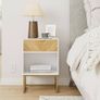 Bedside Table with Drawer and Large Shelf, 15.7 Wide Nightstand, Modern Bedside Cabinet Table for Bedroom, Living Room, Office White Image 2