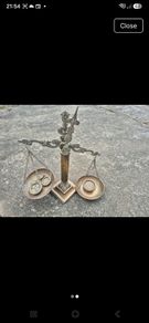 vintage or antique solid brass apothecary or postal beam balance scale