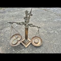 vintage or antique solid brass apothecary or postal beam balance scale