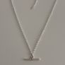 Silver Plated T-bar Necklace Image 4