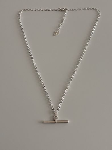 Silver Plated T-bar Necklace
