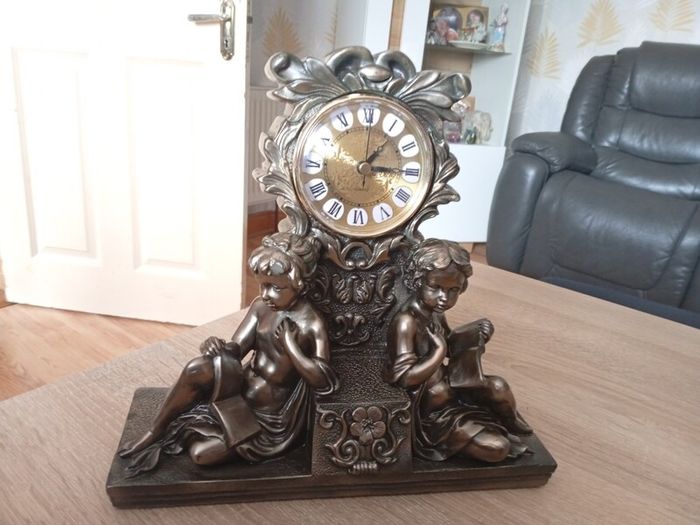 Vintage Cherub Mantel Clock by Academy