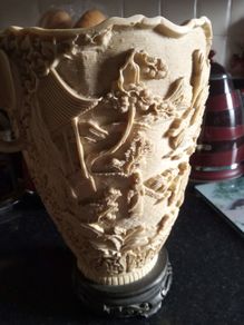 Vintage carved resin  vase