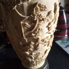 Vintage carved resin  vase