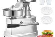 Commercial Burger Patty Maker, 130mm/5inch Hamburger Beef Patty Maker, Heavy Duty Food-Grade Stainless Steel Bowl Burger Press Machine, Kitchen Meat Forming Processor with 1000 Pcs Patty Papers