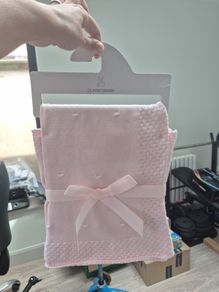 Dunnes pink baby blanket, new with tags
