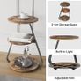 Side Table Set of 2, Bedside Small Coffee Table with 3 Color LED Lights, End Table with 3 Tier Storage Shelves for Living Room Bedroom, Rustic Brown Image 6
