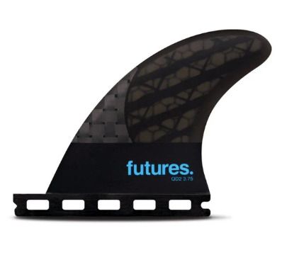 Futures QD2 3.75 Small Blackstix Quad Rear Surfboard Fins - Black