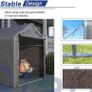 2.2M 1.6M Garden Waterproof Anti-UV Bike Storage Tent Bicycle Motorcycle Shed Shelter Outdoor Backyard Steel Frame PE Cover Zipper Door Large Grey Image 7