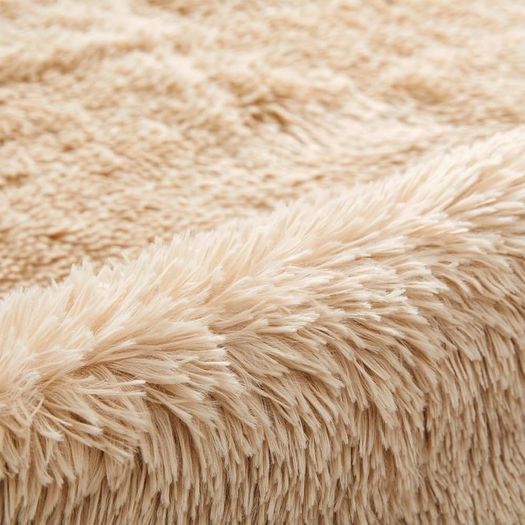 NEW SALE | Rugs Living Room - Modern Beige Area Rug for Bedroom Non Slip - Super Soft Fluffy Shaggy Thick Pile Small Rug Non-Shedding - Easy to clean, 50cm x 80cm