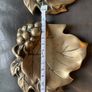 A pair of vintage solid brass grape leaf trinket dishes/ ashtrays Image 4
