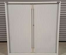 1.2m Triumph Light Grey Steel Tambour Cabinet