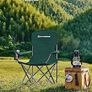 Set of 2 Folding Camping Chairs, Comfortable, Heavy Duty Structure, Max. Load Capacity 150 kg, with Cup Holder, Outdoor Chairs, Green (FREE SHIPPING) Image 5