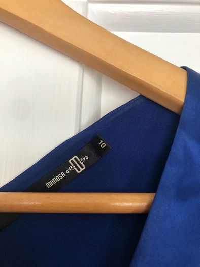 100% Blue Silk Dress