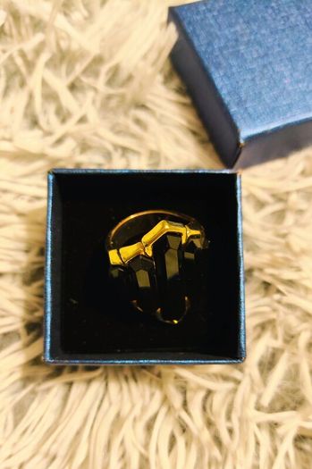 Statement Black Geometric Ring Bold & Elegant