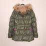 Eleven Elfs Khaki Green Pink Trim Padded Quilted Puffer Jacket Down Size S Image 10