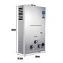 8L Propane LPG Gas Water Heater with Winter and Summer Modes, Instant Propane Water Heater, with Shower Kit, Digital Display Image 6