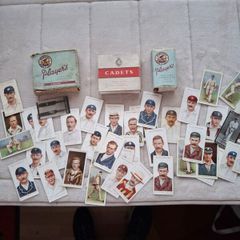3 x Vintage Cigarette boxes & 40 + Cigarette Cricket Cards CADETS , PLATERS
