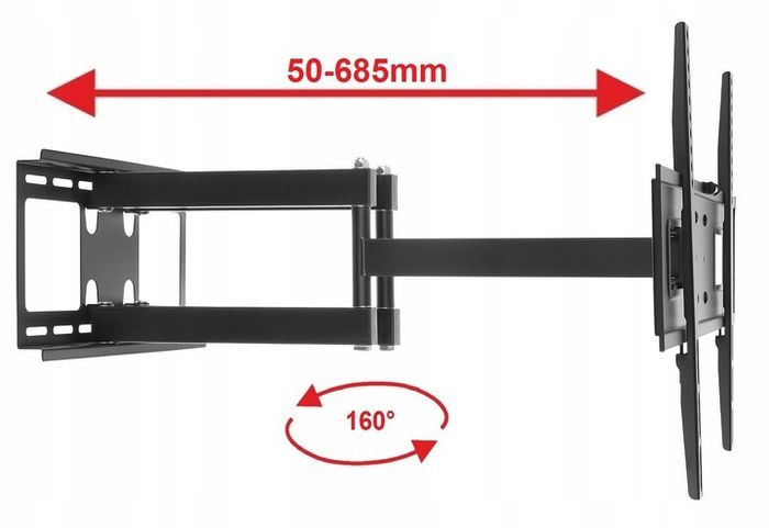 Tv Wall Bracket Tilt Swivel Long Arm 32"- 80"