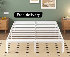 King Size Bed Frame 30.5 cm High with Rounded Corner Legs